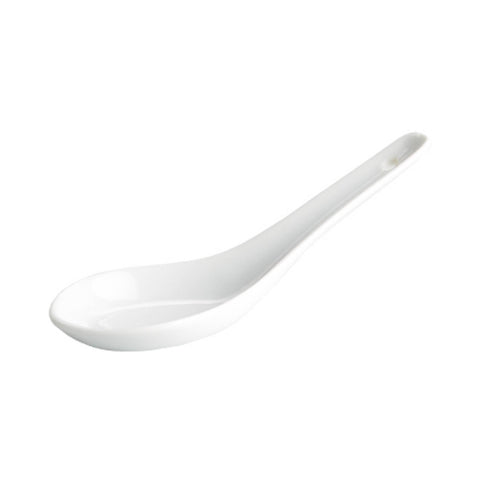 Set of 6 Porcelain Canape Spoon with Hole, 14cm