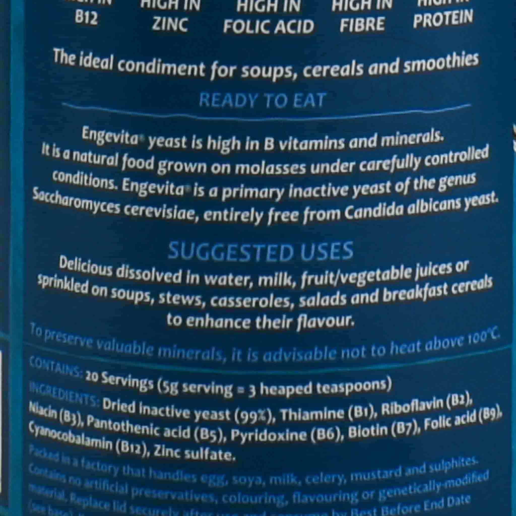 Nutritional Yeast Flakes With Added B12 100g Ingredients