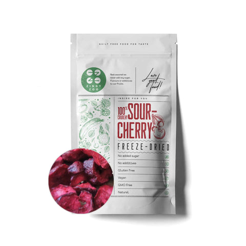 ZingyZoo Freeze Dried Sour Cherry Pieces, 100g