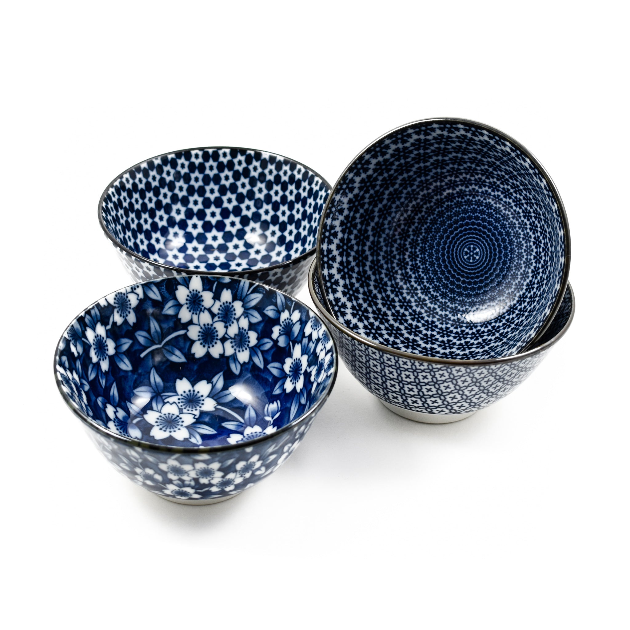 Kiji Stoneware & Ceramics Blue & White Rice Bowl Boxed Gift Set Tableware Japanese Tableware Japanese Food