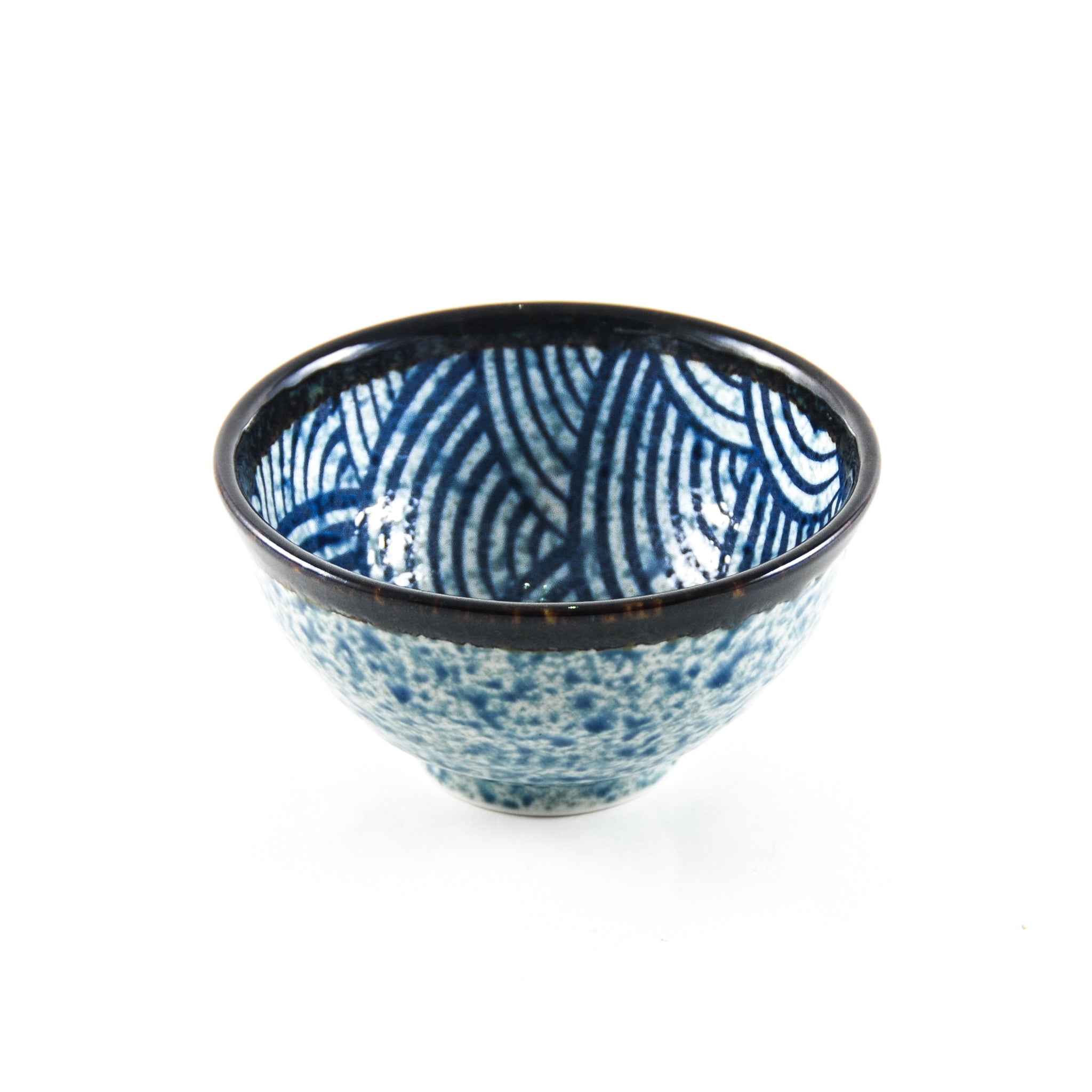 Kiji Stoneware & Ceramics Blue Wave Rice Bowl Tableware Japanese Tableware Japanese Food