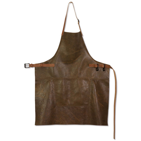 Dutchdeluxes Leather BBQ Apron in Vintage Brown