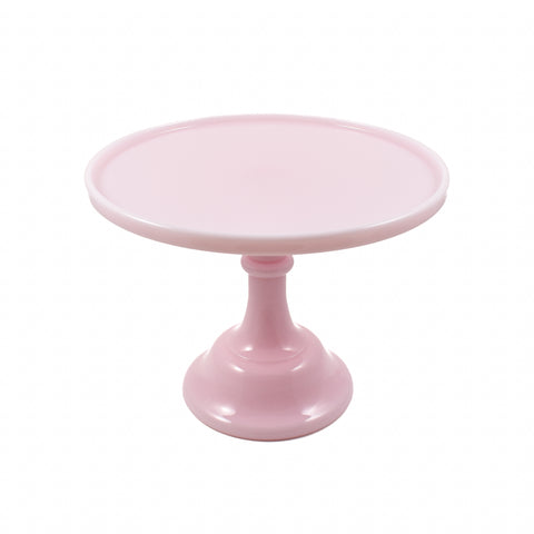 Mosser Glass Pink Milk Glass Cake Stand 10"