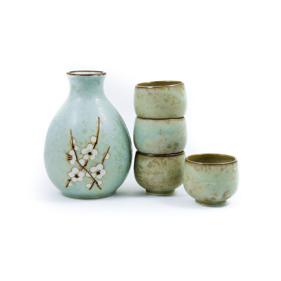 Kiji Stoneware & Ceramics Sakura Blossom Sake Set Tableware Japanese Tableware Japanese Food