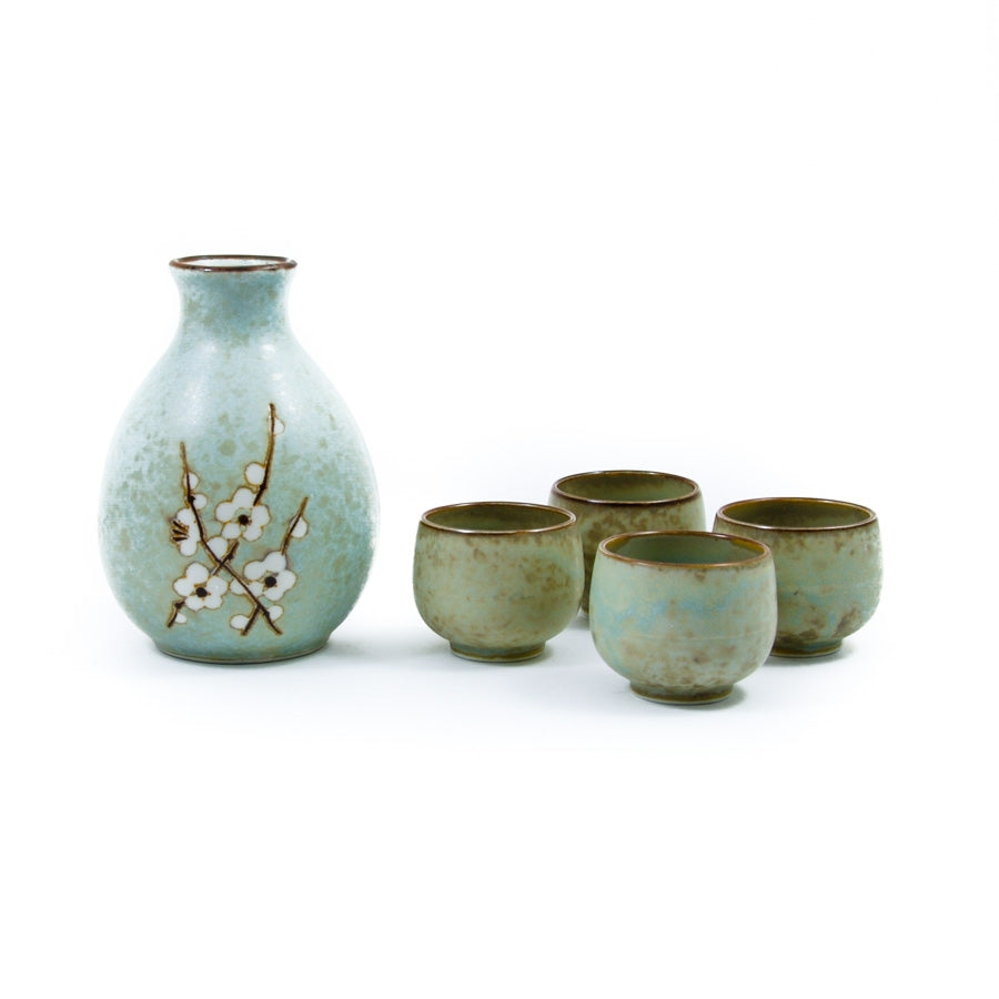 Kiji Stoneware & Ceramics Sakura Blossom Sake Set Tableware Japanese Tableware Japanese Food