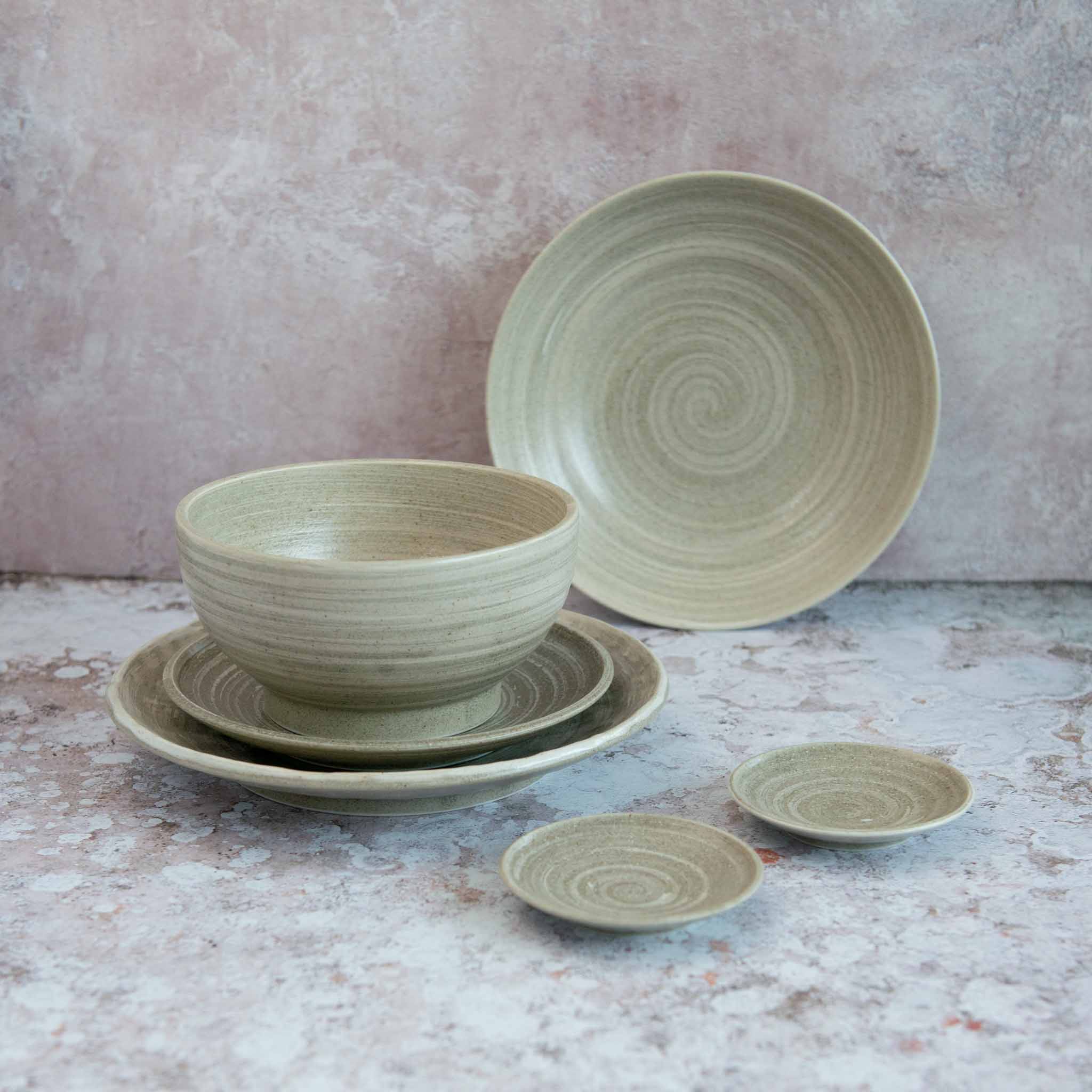 Kiji Stoneware & Ceramics Tatsumaki Coupe Plate 23cm Tableware Japanese Tableware Japanese Food
