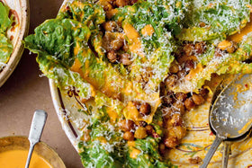 Harissa Caesar Salad with Crispy Spiced Chickpeas Recipe