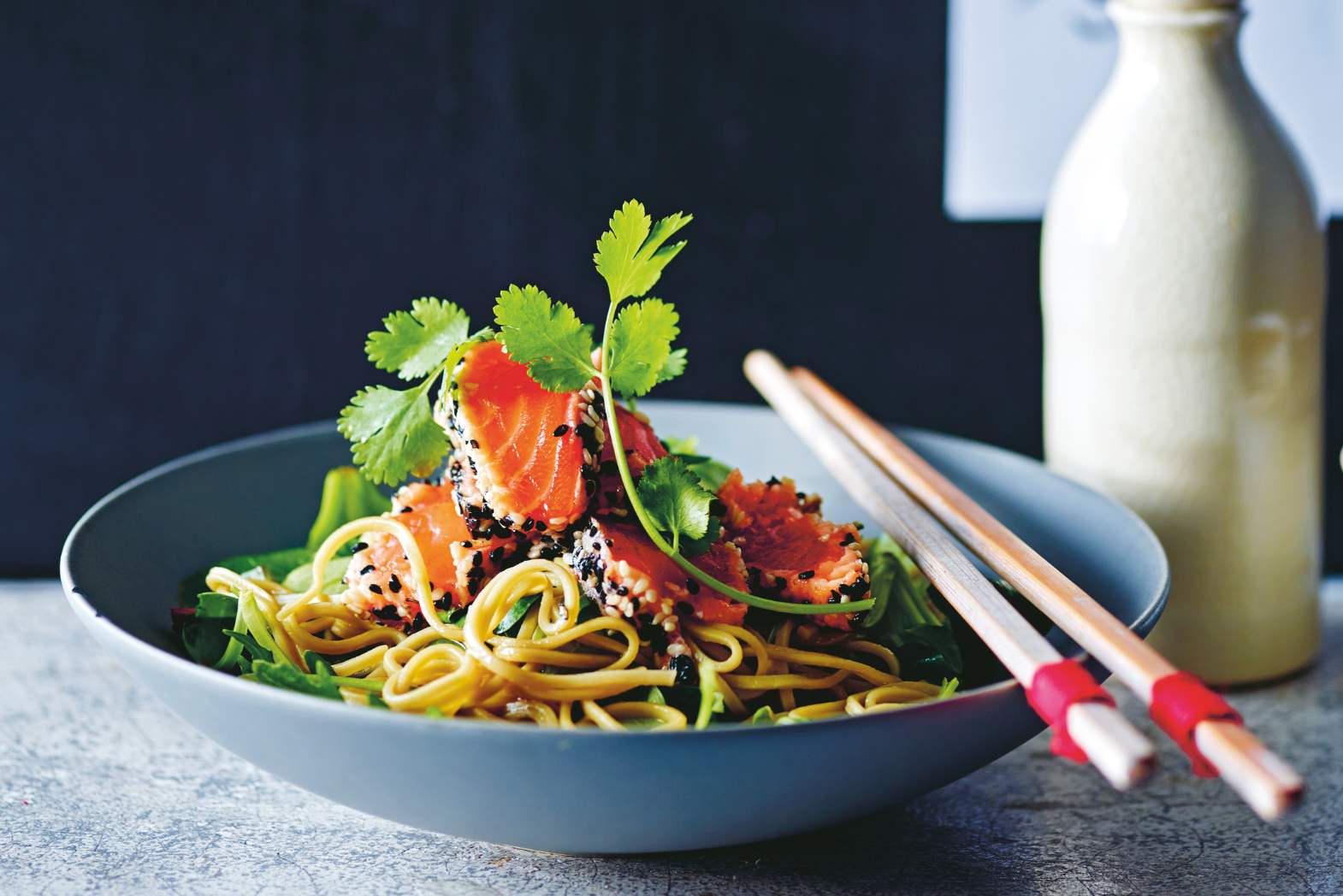 Seared Salmon & Green Tea Noodle Salad Recipe