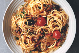 Kimchi Pasta Puttanesca Recipe