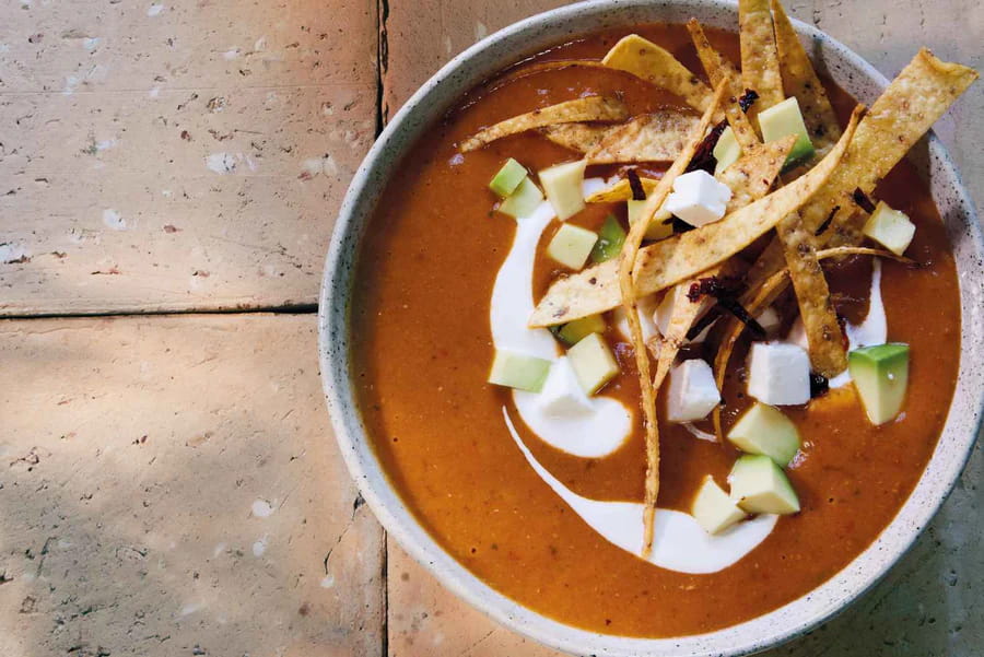 Aztec Soup (Sopa de Tortilla) recipe by Adriana Cavita