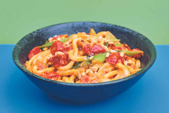 Miso Butter Noodles With Tomatoes & Spring Onions Recipe