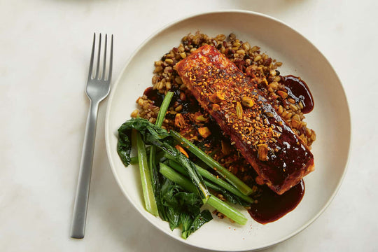 Kopi-Sambal Seared Salmon With Pistachio Dukkah Recipe