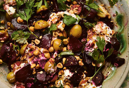 Beetroot with Olives, Toasted Hazelnuts & Pul Biber Oil - Zeytinli, Fındıklı, Pul Biber Soslu Pancar Recipe