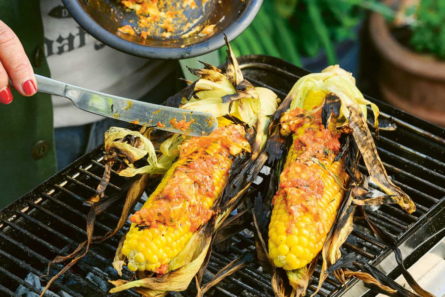 Grilled Corn with 'Nduja Butter & Manchego Recipe, by Genevieve Taylor