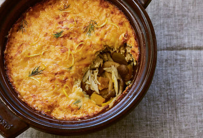 Kani Kabocha Tofu Gratin (Crab and Kabocha Gratin With Tofu Cream Sauce) Recipe