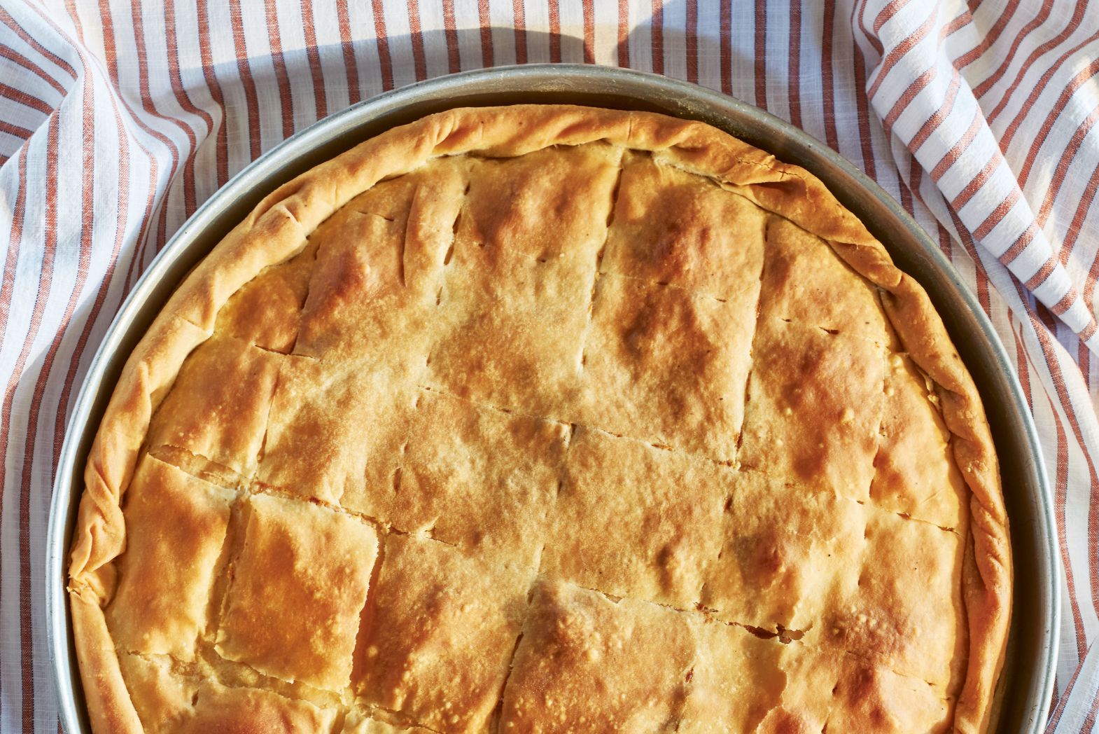Greek Koftopita - Cheese and Cracked Wheat Pie with Handmade Filo