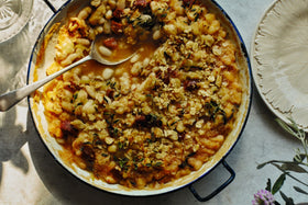 Leek, Bean and Chorizo Gratin Recipe, by Georgina Hayden