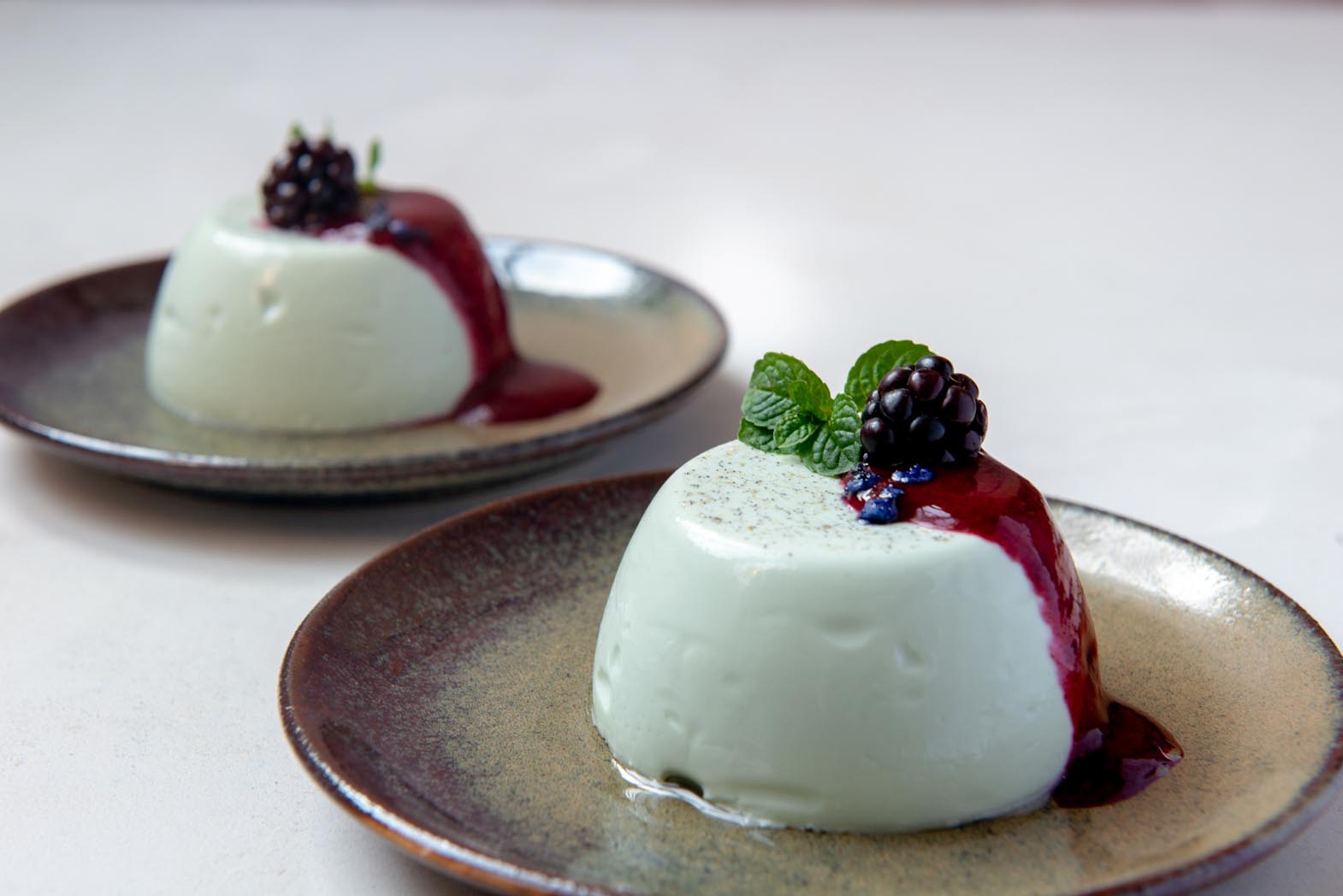 Violet Panna Cotta With Blackberry Coulis Recipe