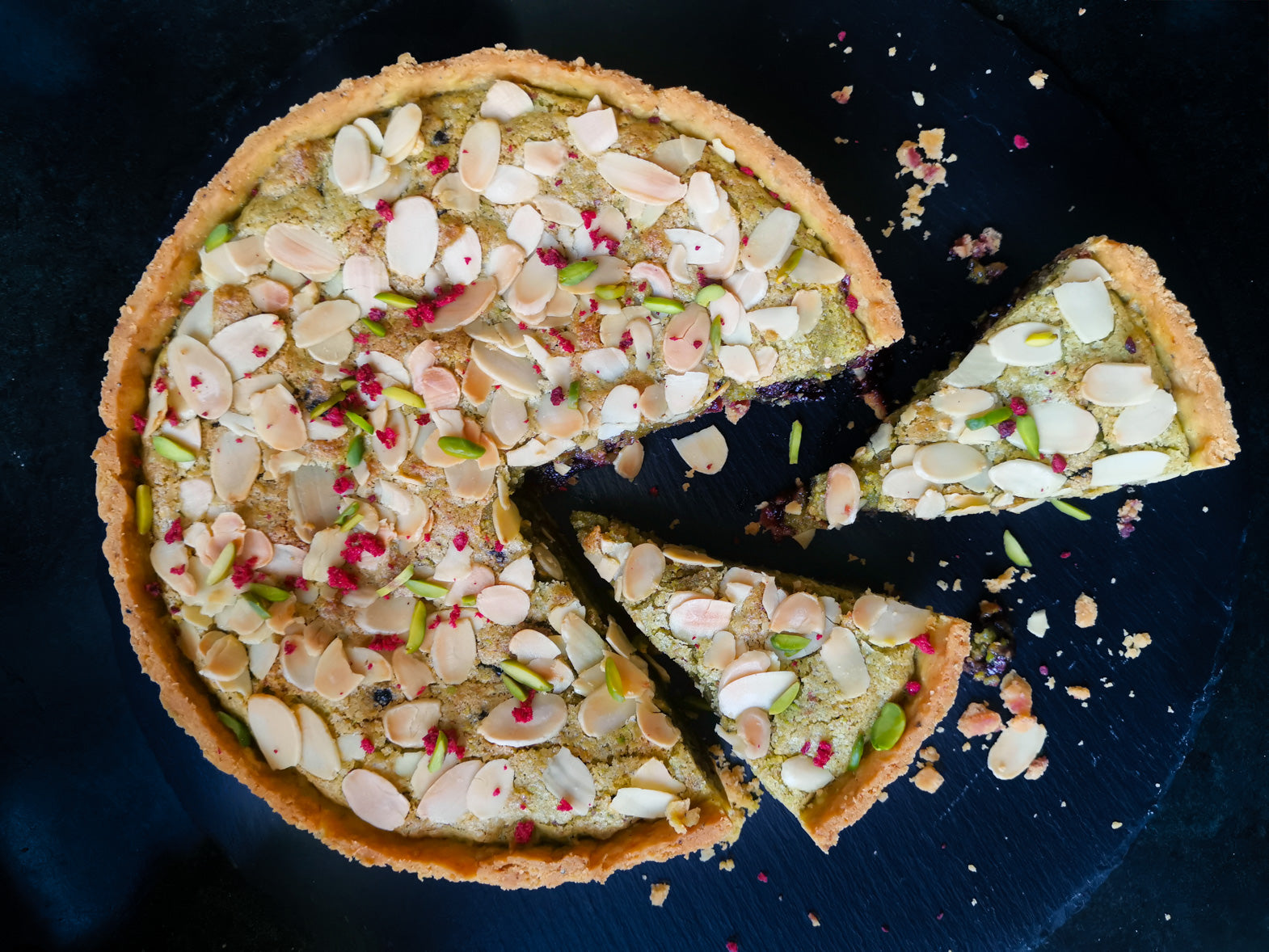 Sour Cherry And Pistachio Bakewell Tart With Cardamom Pastry Recipe