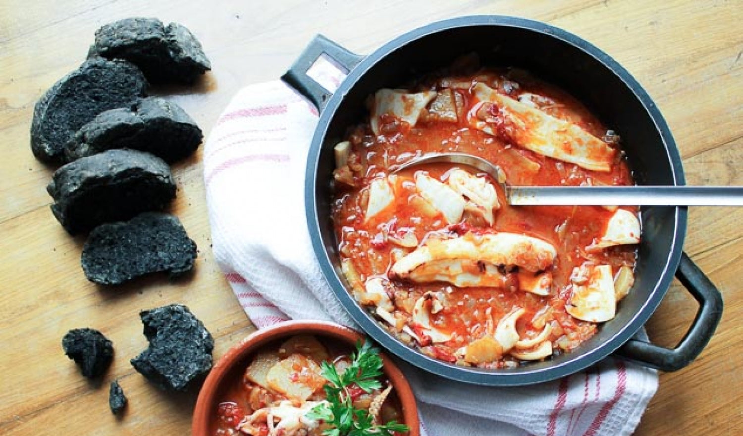 Marmitako Squid Stew With Squid Ink Soda Bread Recipe