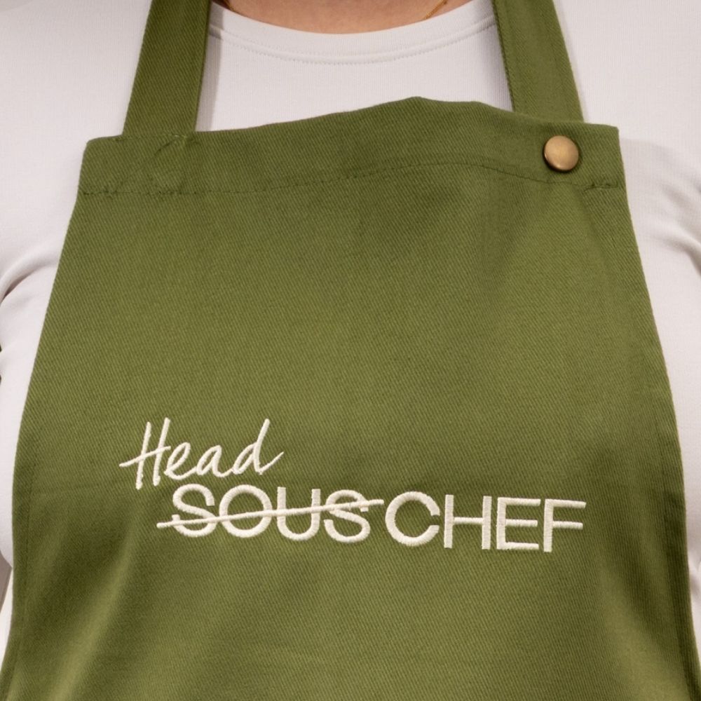 Sous Chef "Head Chef" Green Denim Apron