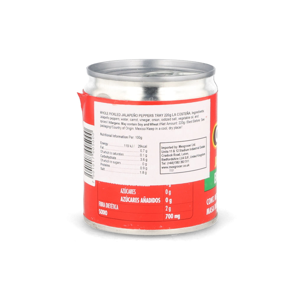La Costena Whole Green Jalapeno Peppers, 220g