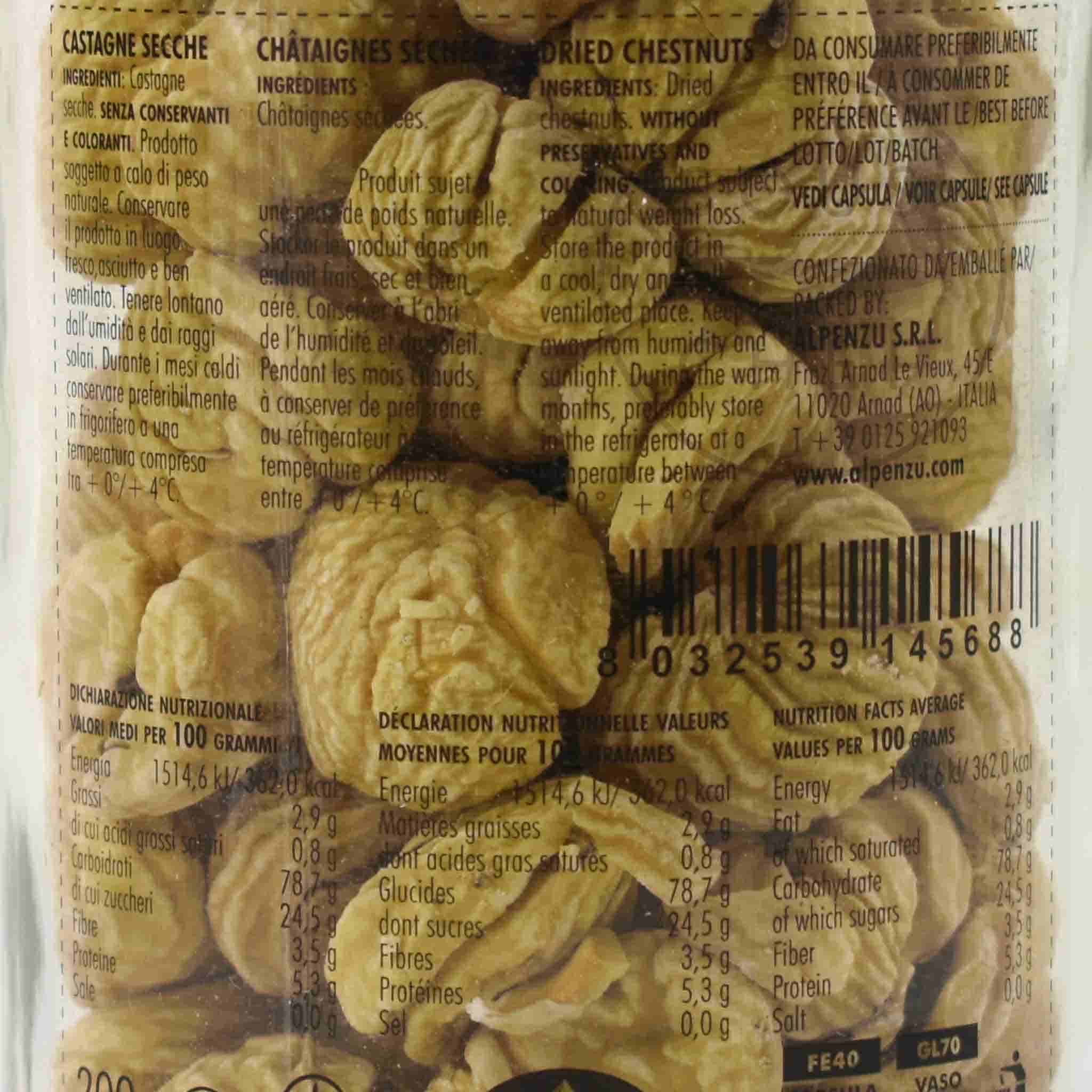 Alpenzu Dried Chestnuts, 200g