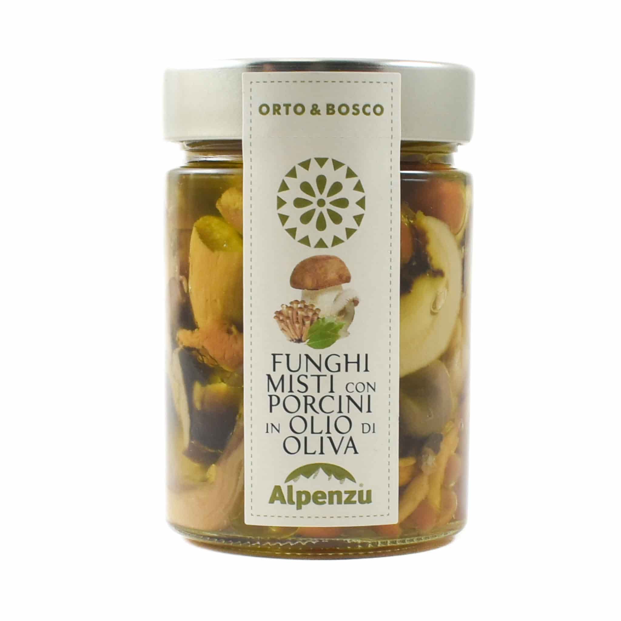 Alpenzu Mixed Mushrooms with Porcini Mushrooms in Olive Oil, 310g