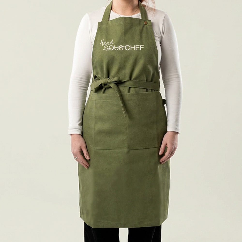 Sous Chef "Head Chef" Green Denim Apron