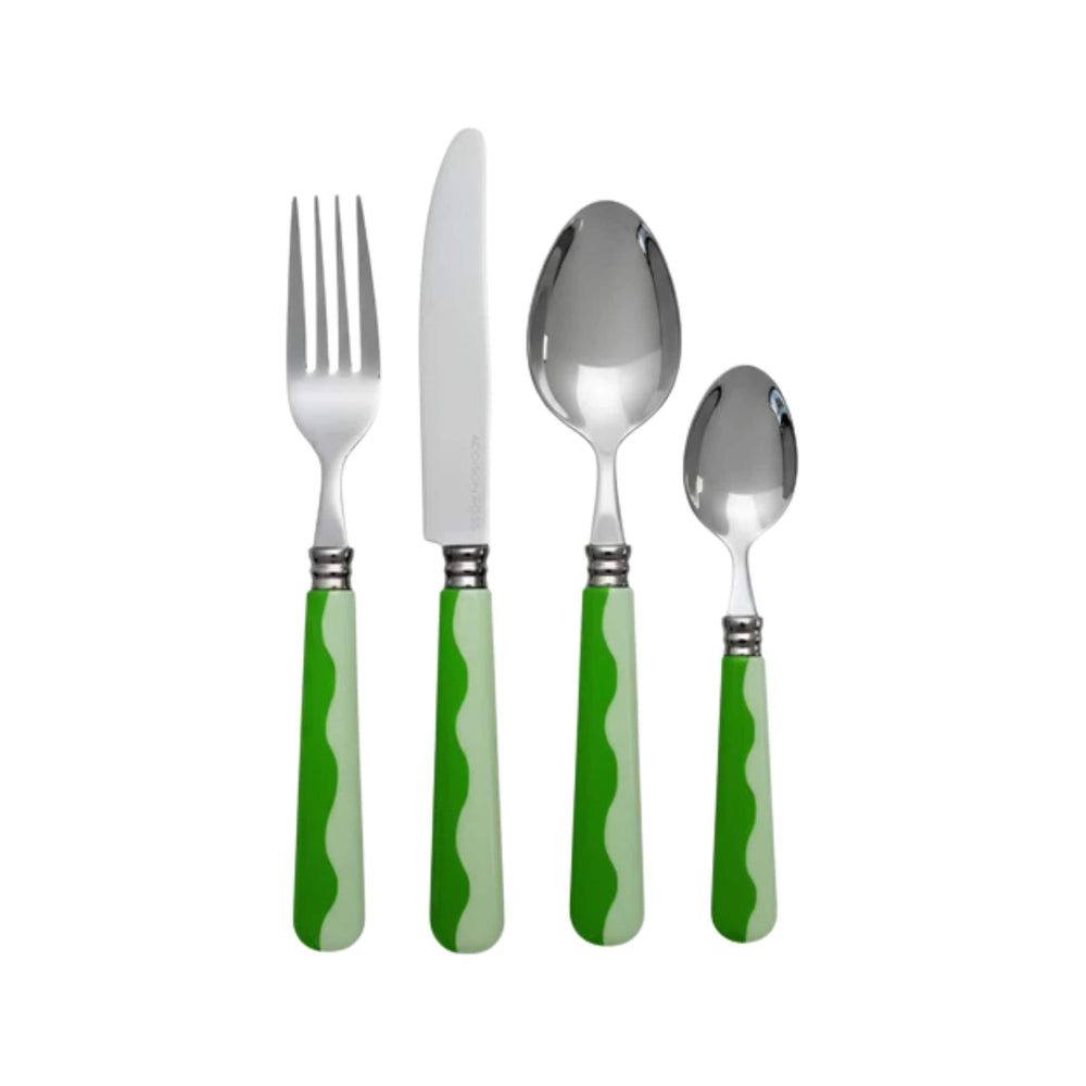 Addison Ross 16 Piece Green Wave Cutlery Set