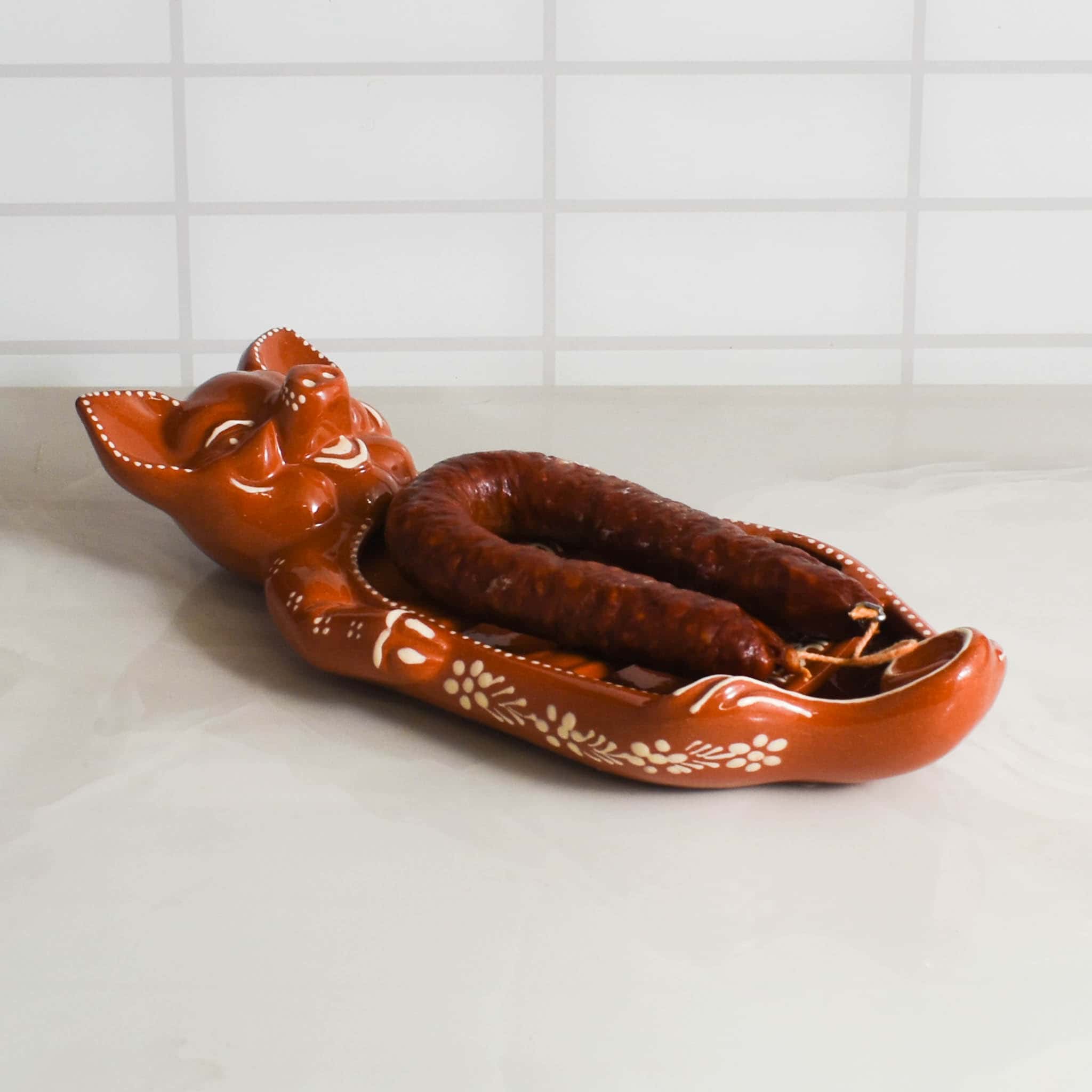 Terracotta Chorizo Pig Serving Dish
