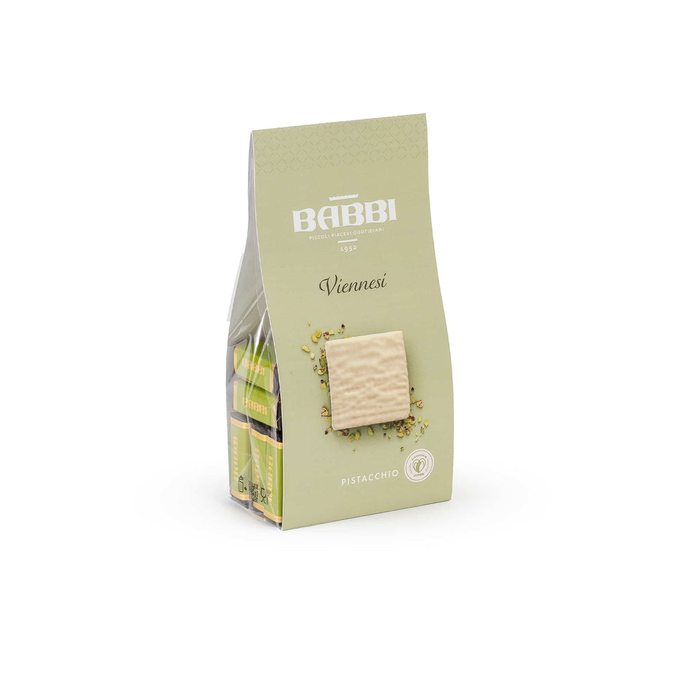 Babbi Viennesi Pistachio Chocolate Covered De Luxe Wafers, 10 pieces