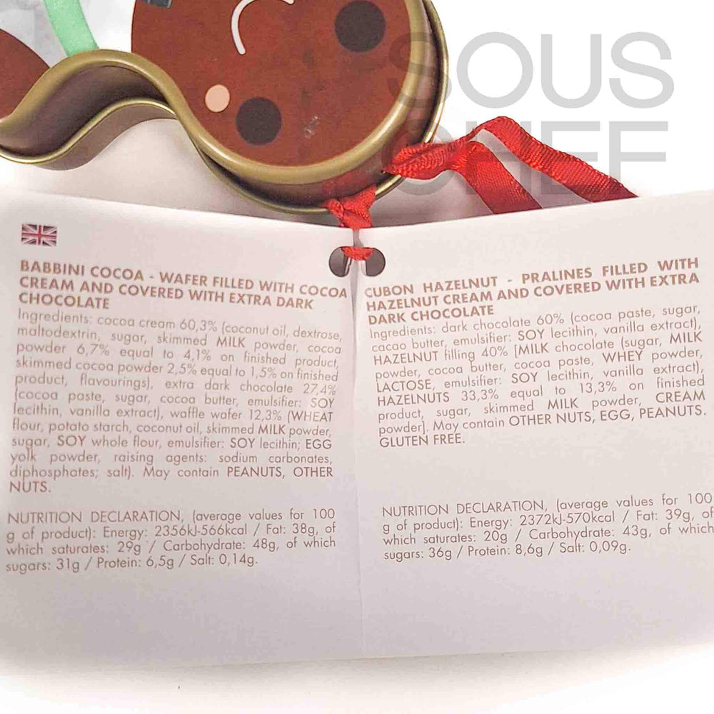 Babbi Wafer & Praline Selection in Metal Gingerbread Man Ornament, 53.5g