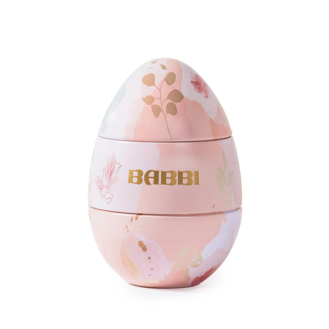 Babbi Metal Easter Egg with Babbini Chocolate Covered Wafers & Chocolate Pralines, 18 pieces
