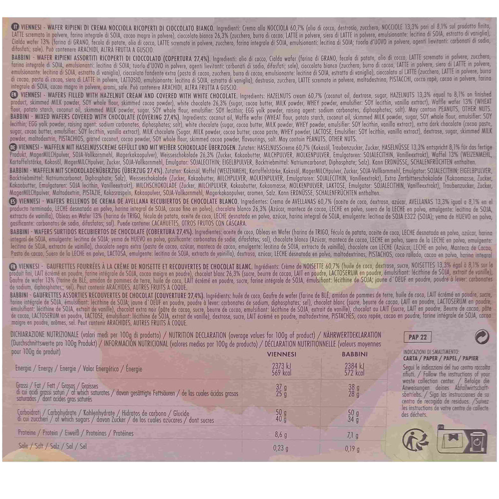 Babbi Easter Edition Viennessi Luxury Chocolate Covered Wafers, 12 pieces