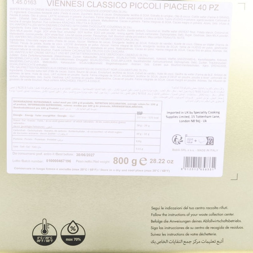 Babbi Viennesi De Luxe Wafer Selection, 40 Pieces