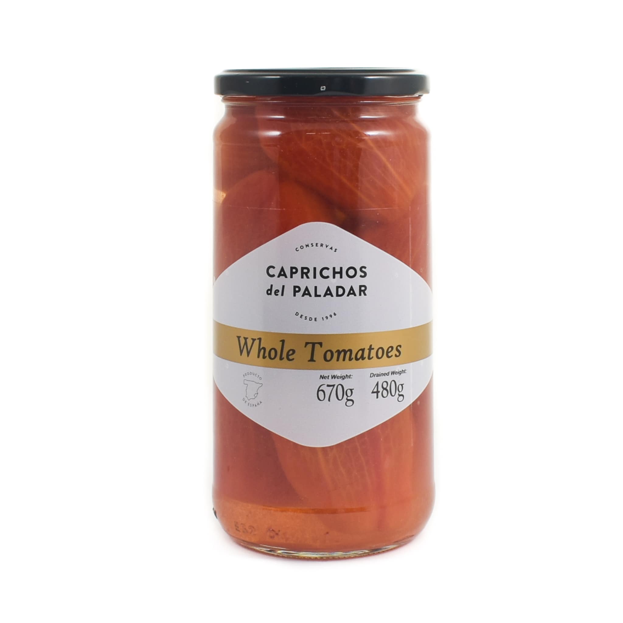 Caprichos del Paladar Whole Pera Tomatoes in Water, 670g