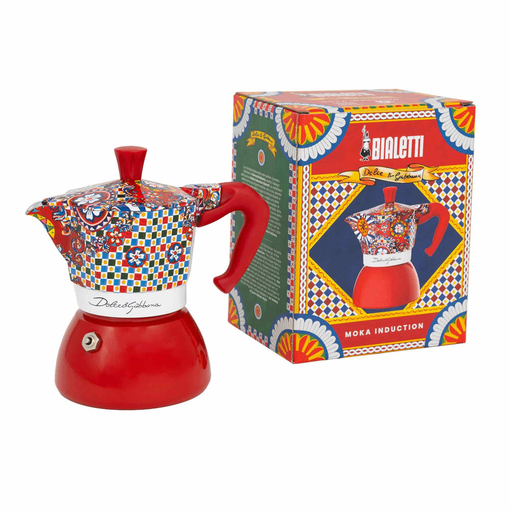 Bialetti x Dolce & Gabbana Red Moka Induction Coffee Maker, 4 Cup