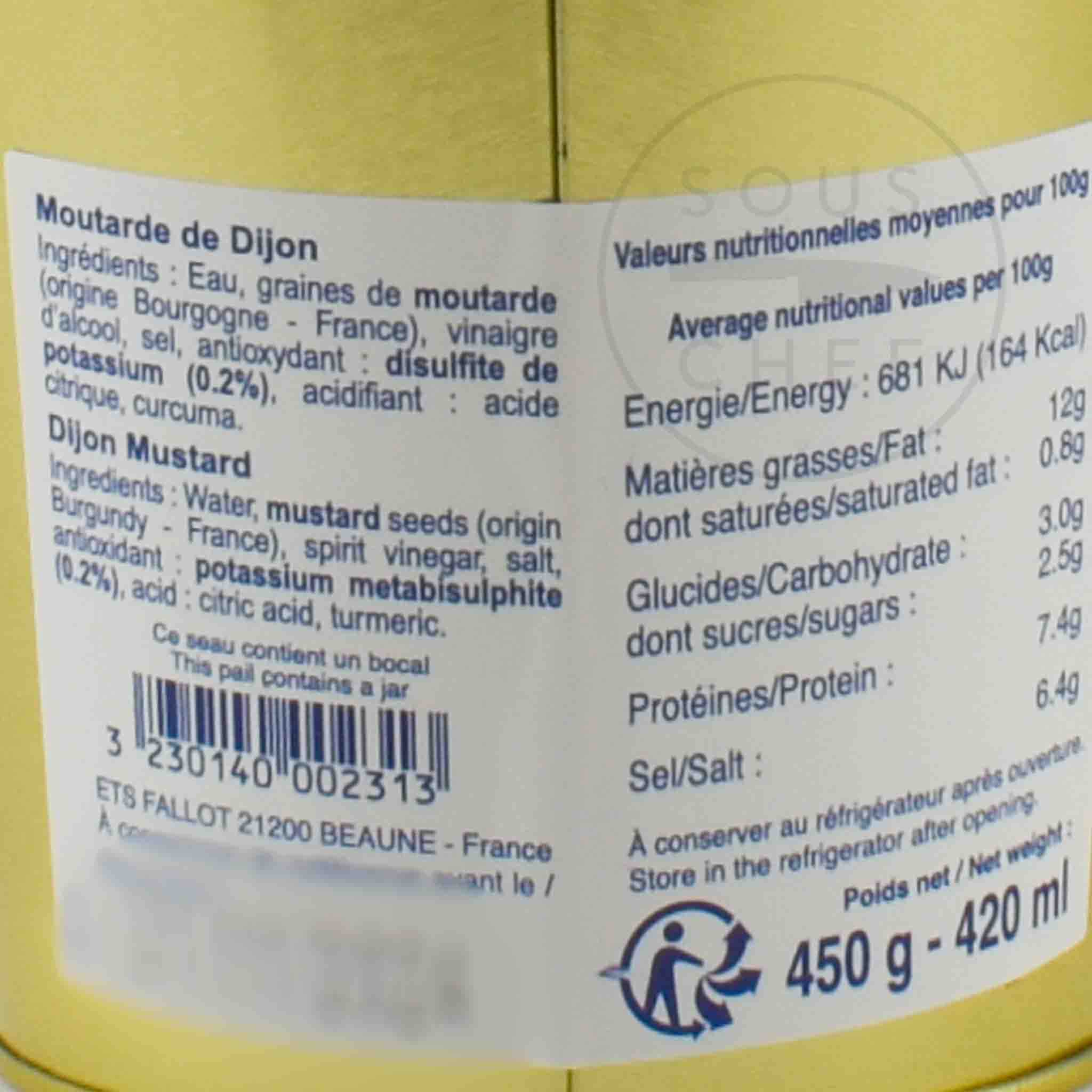 Fallot Dijon Mustard In Gift Metal Bucket 450g