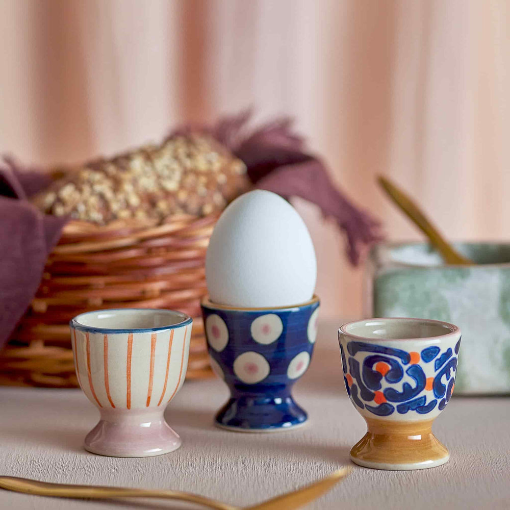 Set of 3 Eviaya Patterned Egg Cups