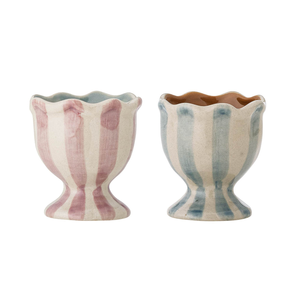 Set of 2 Willa Lilac Stripe Egg Cups