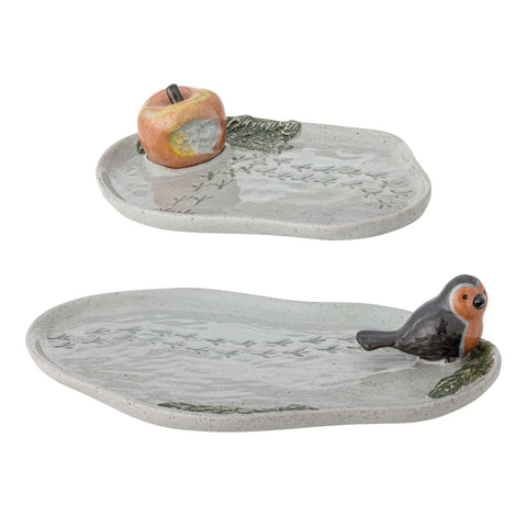 Set of 2 Bird & Apple Serving Platters