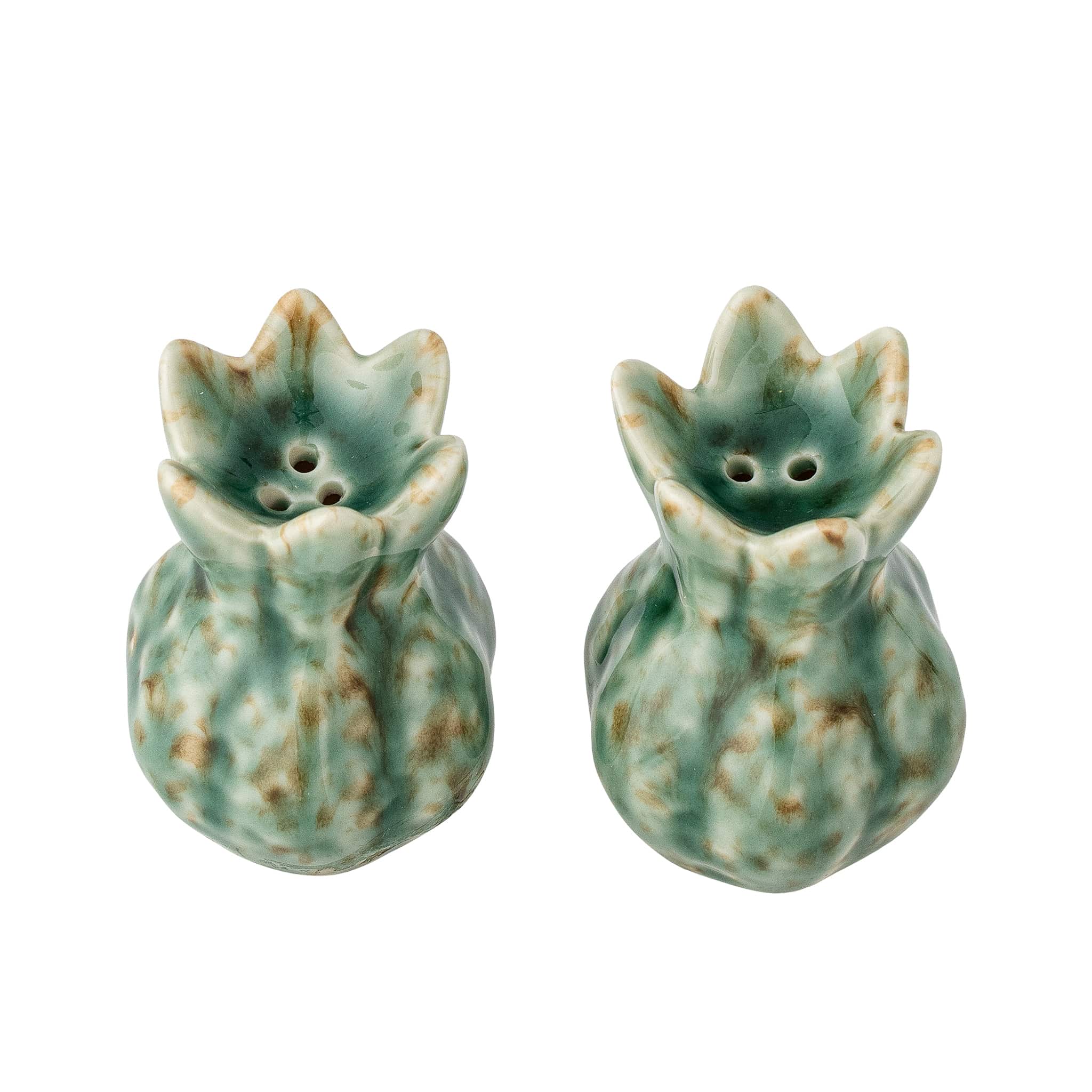 Set of 2 Green Pomegranate Salt & Pepper Shakers