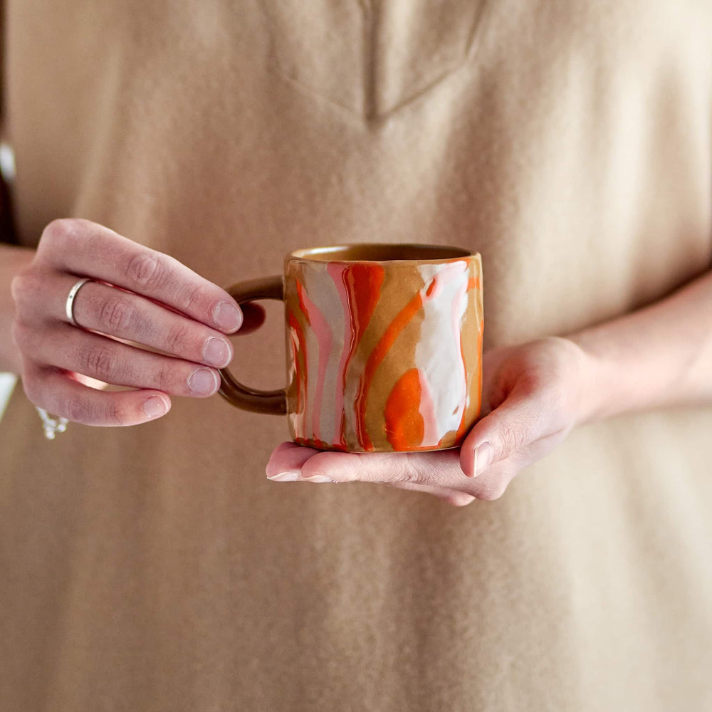 Orange Abstract Mug, 250ml