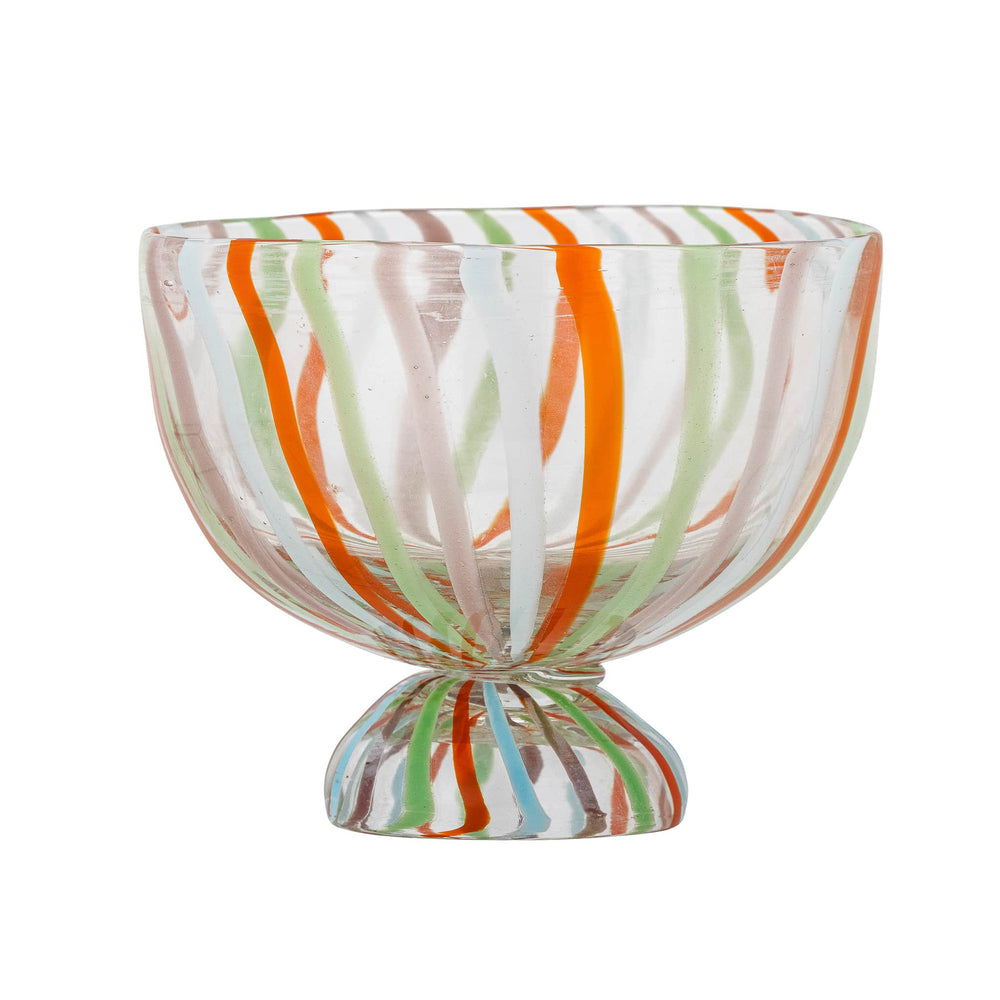 Confetti Striped Glass Bowl, 17cm