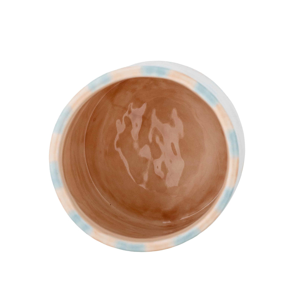 Phoenix Blue & Yellow Striped Storage Jar with Lid, 500ml