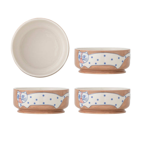 Set of 4 Pink Missy Cat Bowls