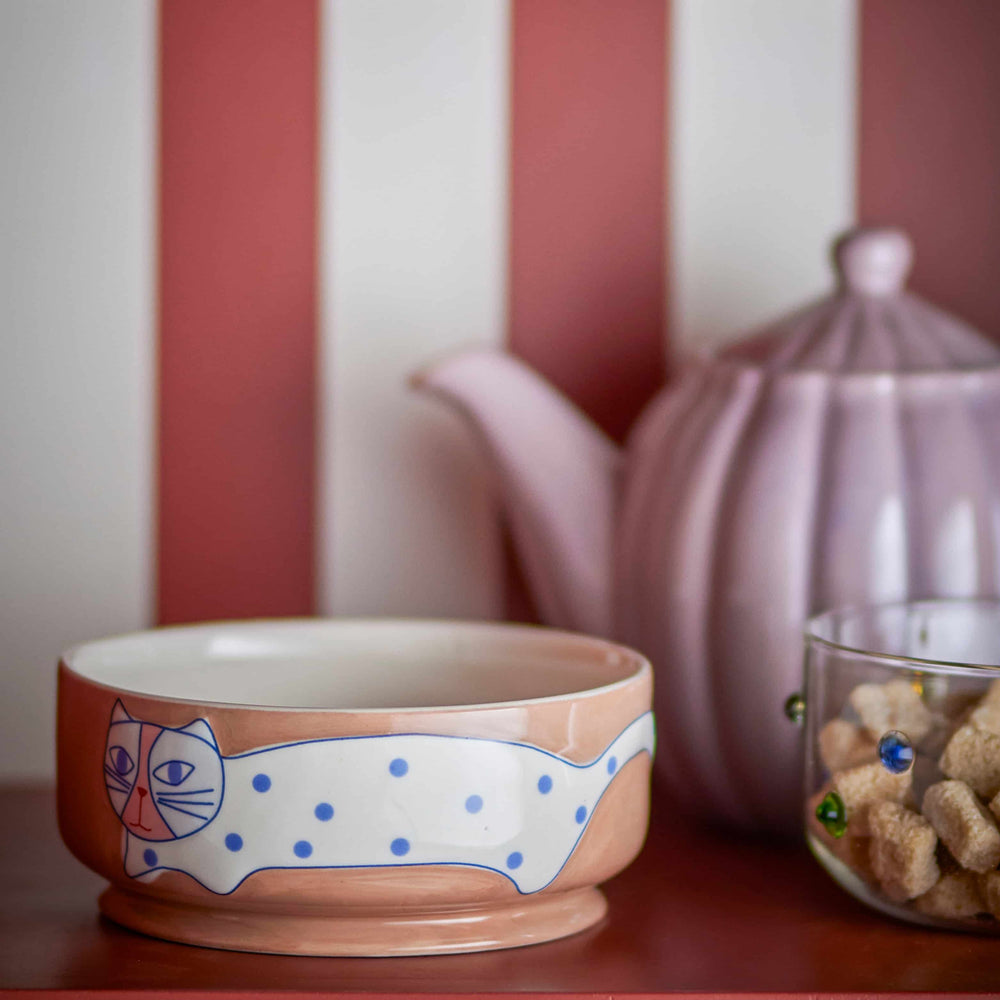 Set of 4 Pink Missy Cat Bowls