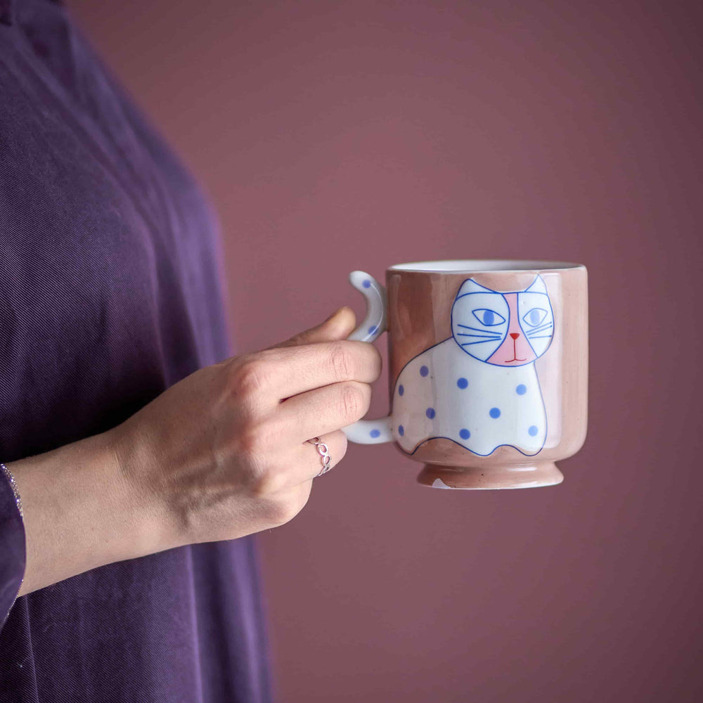 Set of 4 Missy Cat Mugs, 325ml