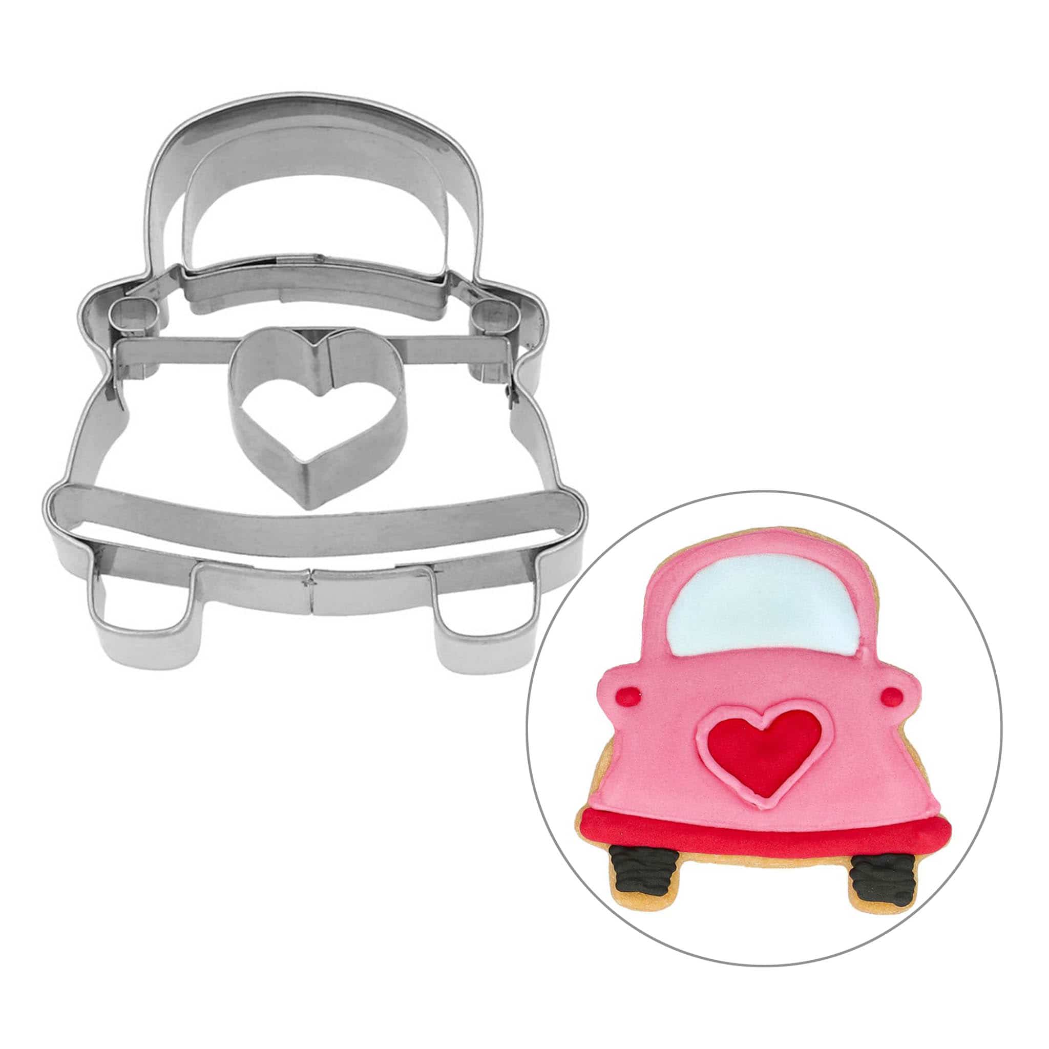 Stainless Steel Wedding Car Cookie Cutter, 6cm